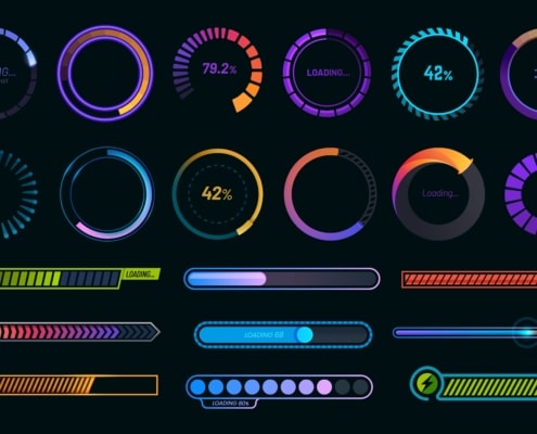 Loading progress bars, load or download and upload