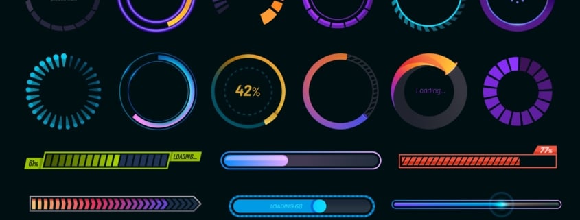 Loading progress bars, load or download and upload