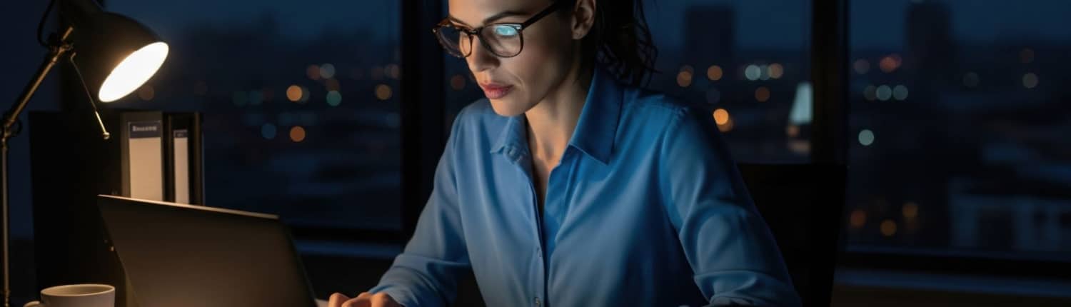 late night seo strategy working on laptop