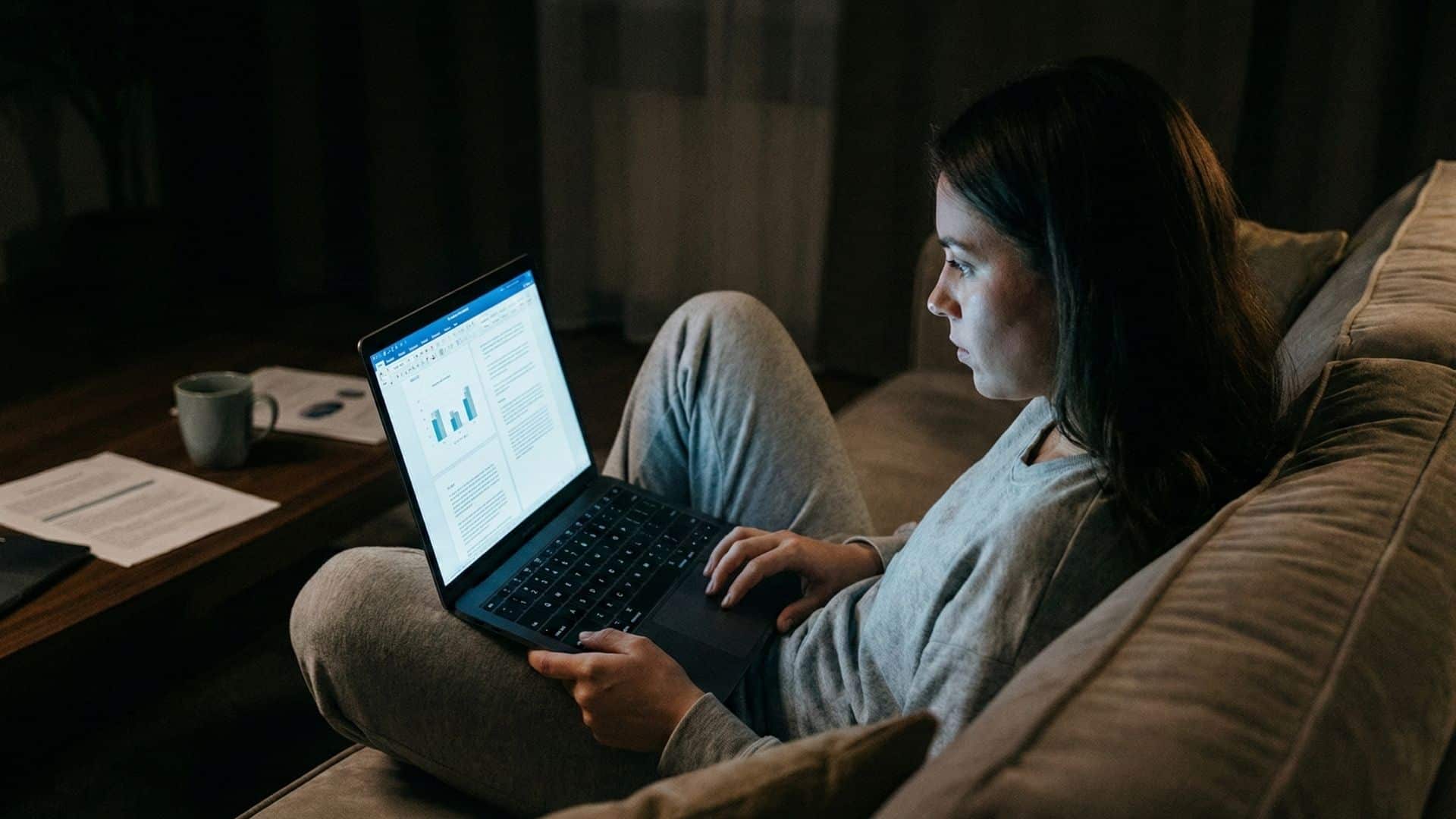 remote analyst reviewing ai search data at home